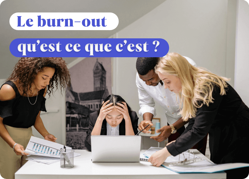 Une femme épuisée face aux sollicitations au travail
