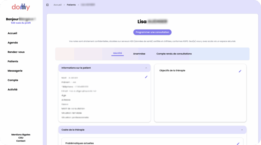 logiciel pour psychologue