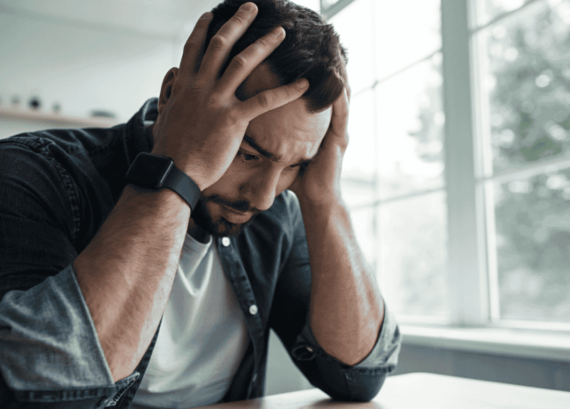 Personne réalisant un test pour identifier des symptômes de trouble anxieux